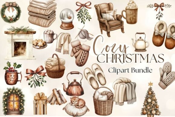 Download Cozy Christmas Clipart Png Bundle - Clipart Collection