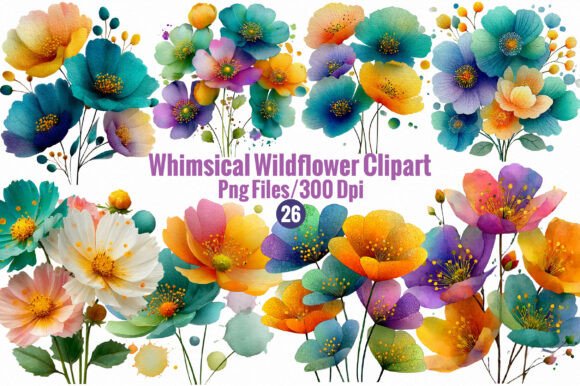 Download Whimsical Wildflower Clipart - Clipart Collection