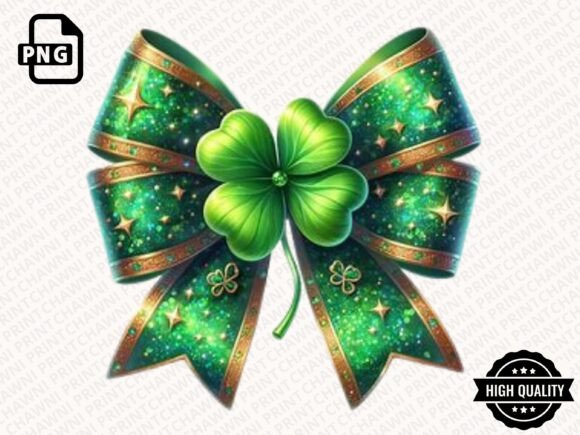 Download Glitter Shamrock Bow Clipart PNG - Clipart Collection
