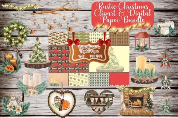 Download Rustic Christmas Clipart Bundle - Clipart Collection