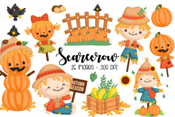 Download Autumn Season Scarecrow Clipart - Clipart Collection