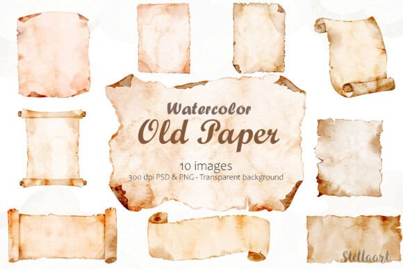 Download Watercolor Illustration of Old Paper - Watercolor illustration Collection