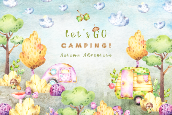 Download Camping Autumn Adventure Watercolor Clipart Collection - Premium Resources