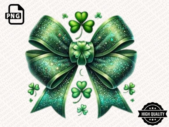 Download Glitter Shamrock Bow Clipart PNG - Clipart Collection