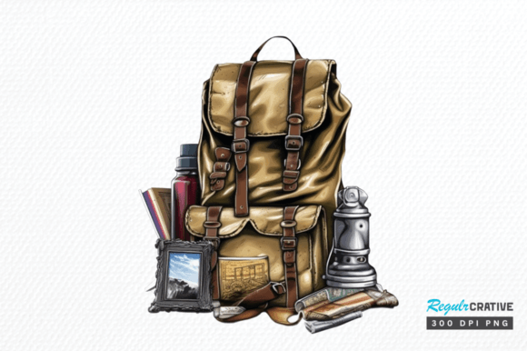 Download Vintage Backpack Sublimation Clipart Png - Clipart Collection