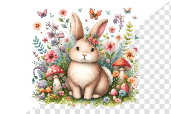 Download Whimsy Bunny Watercolor Clipart - Clipart Collection