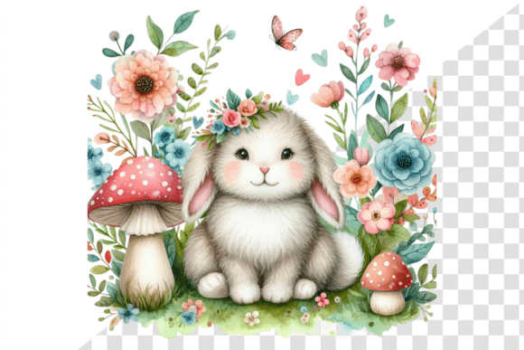 Download Whimsy Bunny Watercolor Clipart - Clipart Collection
