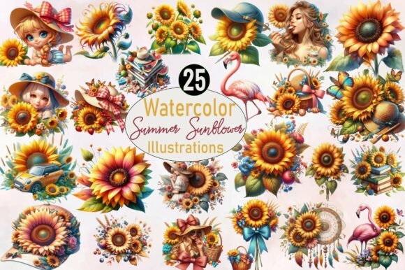 Download Watercolor Summer Sunflower Clipart - Clipart Collection