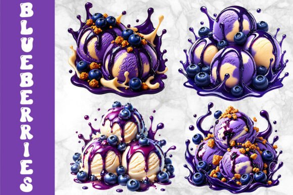 Download Blueberry Ice Cream Scoop Art - Premium Resources