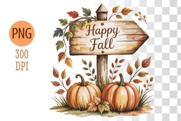 Download Happy Fall Wooden Sign Clipart PNG - Clipart Collection