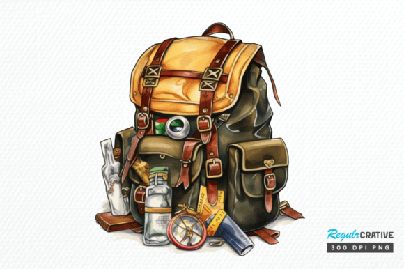 Download Vintage Backpack Sublimation Clipart Png - Clipart Collection