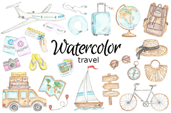 Download Travel Watercolor Clipart - Clipart Collection