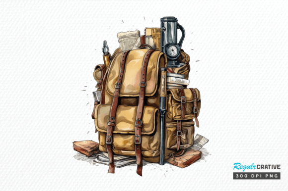 Download Vintage Backpack Sublimation Clipart Png - Clipart Collection