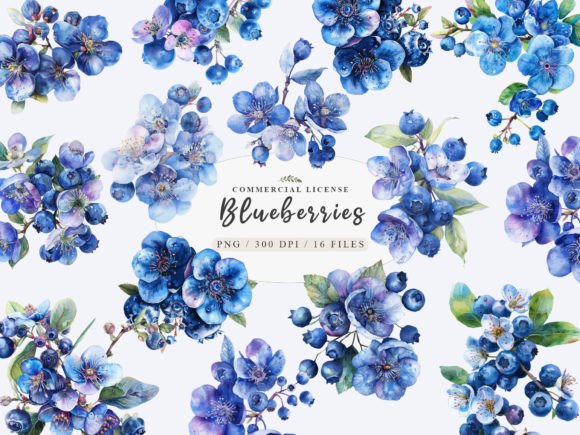 Download Watercolor Blueberry Clipart, Blueberry - Clipart Collection
