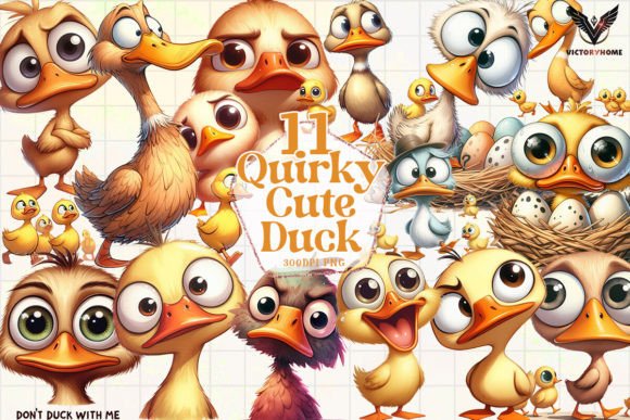 Download Quirky Cute Duck Clipart PNG Graphics - Clipart Collection