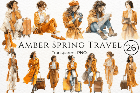 Download Amber Spring Travel Watercolor Clipart - Clipart Collection