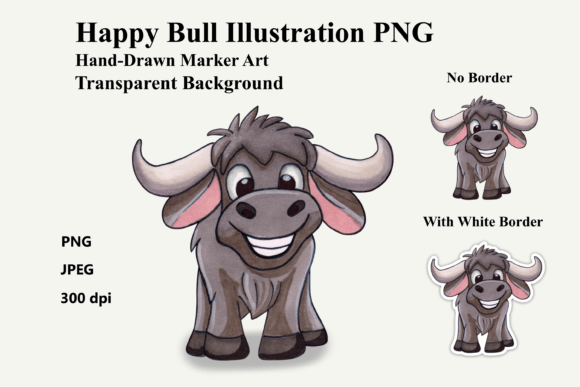 Download Happy Bull Clipart - Cute Marker Art - Clipart Collection