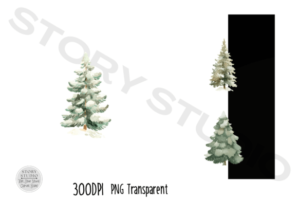 Download Watercolor Snowy Pine Trees Clipart Set - Clipart Collection