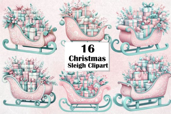 Download Christmas Sleigh Clipart Bundle - Clipart Collection