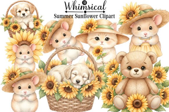 Download Whimsical Summer Sunflower Clipart - Clipart Collection