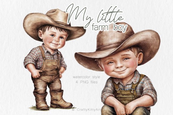 Download Little Farm Boy, Cowboy PNG Clipart - Clipart Collection
