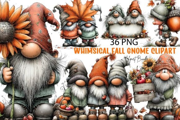 Download Whimsical Fall Gnome Clipart - Clipart Collection