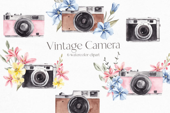 Download Watercolor Vintage Camera Clipart - Clipart Collection