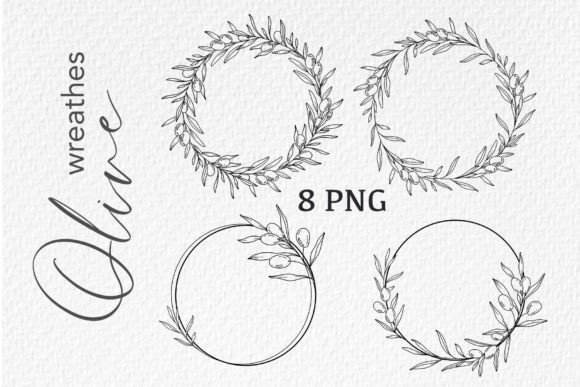 Download Olive Wreath LINE ART. OLIVES CLIPART - Clipart Collection