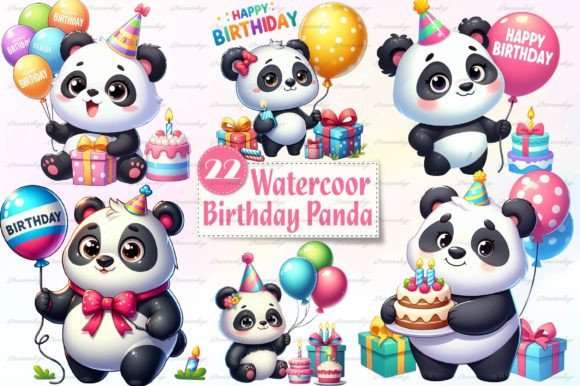 Download Panda Birthday Sublimation Clipart - Clipart Collection