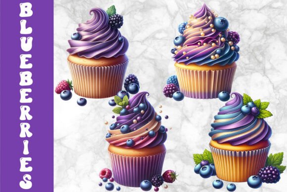 Download Blueberry Cupcakes Dessert Art - Premium Resources