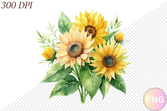 Download Watercolor Sunflower PNG Clipart - Clipart Collection