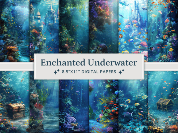Download Enchanted Underwater Digital Papers - Digital paper Collection