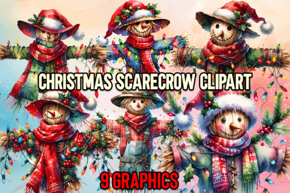 Download Christmas Scarecrow Clipart - Clipart Collection