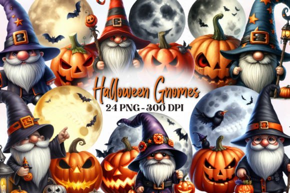 Download Halloween Gnome Watercolor Clipart - Clipart Collection