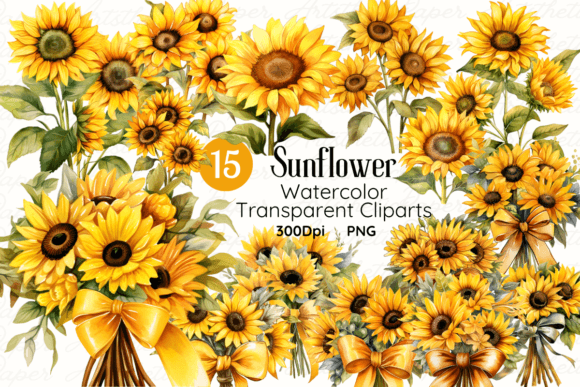 Download Sunflower Watercolor Clipart PNG - Clipart Collection