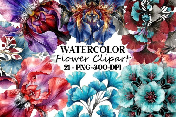 Download Watercolor Flower Clipart Bundle - Clipart Collection
