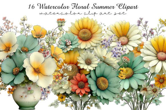 Download Watercolor Floral Summer Clipart - Clipart Collection