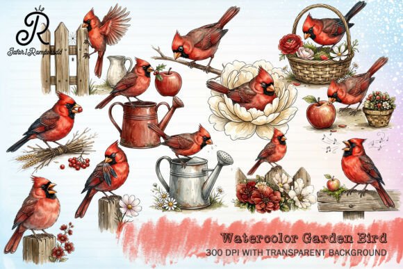 Download Watercolor Garden Bird Clipart - Clipart Collection