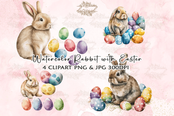Download Watercolor Clipart Rabbit with Easter - Clipart Collection