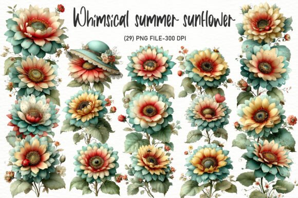 Download Whimsical Summer Sunflower Clipart - Clipart Collection