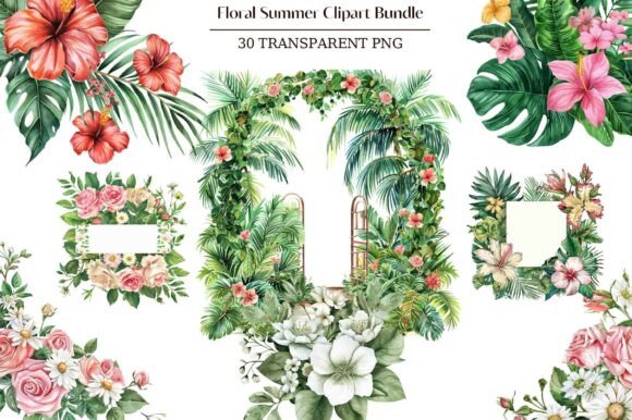 Download Floral Summer Clipart Bundle - Clipart Collection