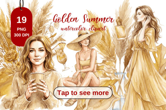 Download Golden Summer Watercolor Clipart, PNG - Clipart Collection