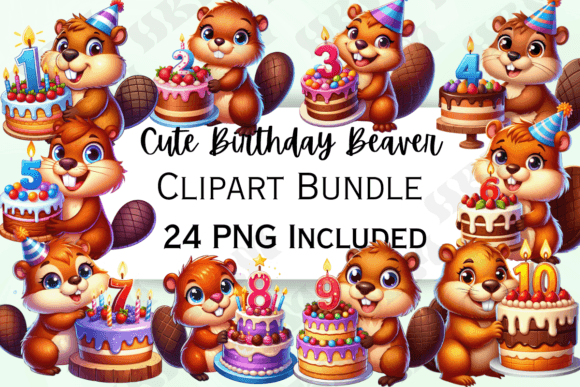 Download Cute Birthday Beaver Clipart - Clipart Collection