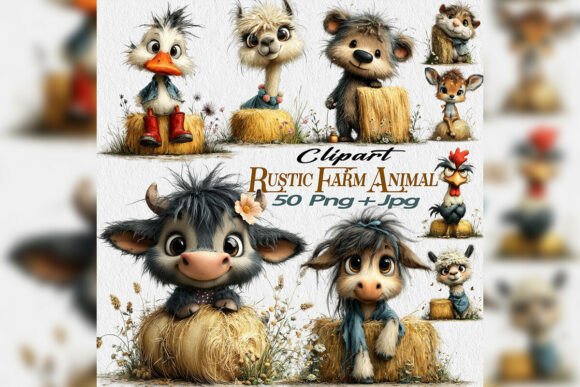 Download Rustic Farm Animal Clipart Bundle PNG - Clipart Collection