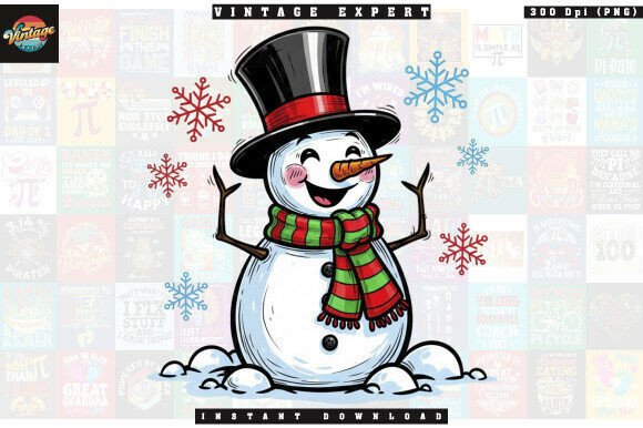 Download Vintage Christmas Winter Snowman Clipart - Clipart Collection