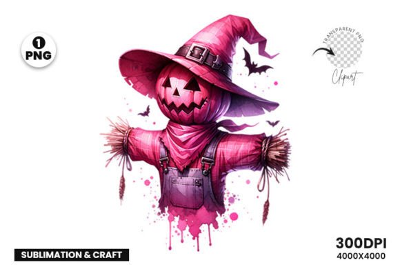 Download Halloween Pink Spooky Scarecrow Clipart - Clipart Collection