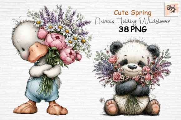Download Cute Spring Animals Wildflower Clipart - Clipart Collection