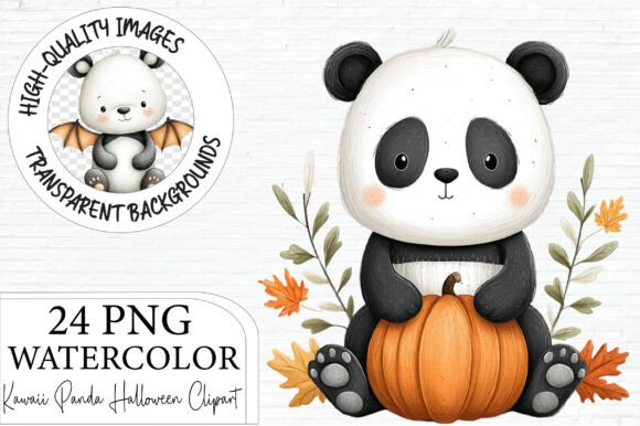 Download Kawaii Panda Halloween Clipart Bundle - Clipart Collection