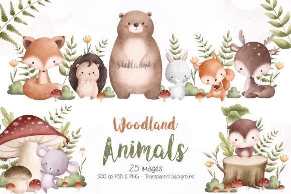 Download Woodland Animals Watercolor Illustration - Watercolor illustration Collection