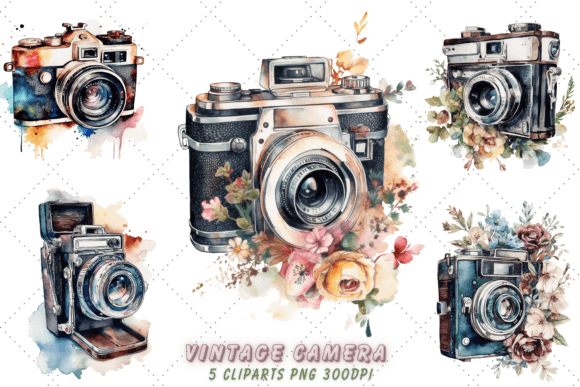 Download Vintage Camera Watercolor Clipart - Clipart Collection